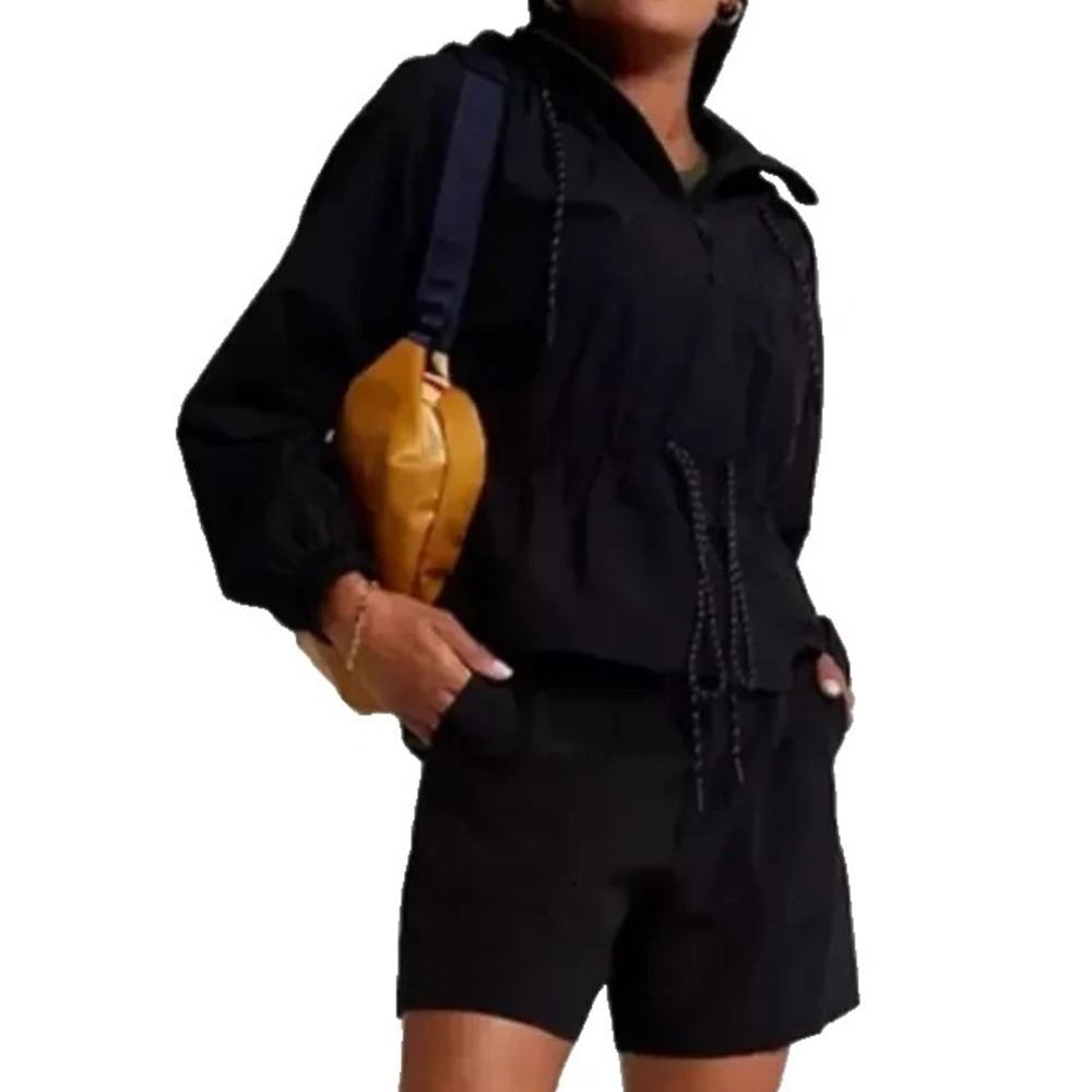 CALIA Hooded Water Repellent Windbreaker Black Women's Small Jacket (MSRP $118)